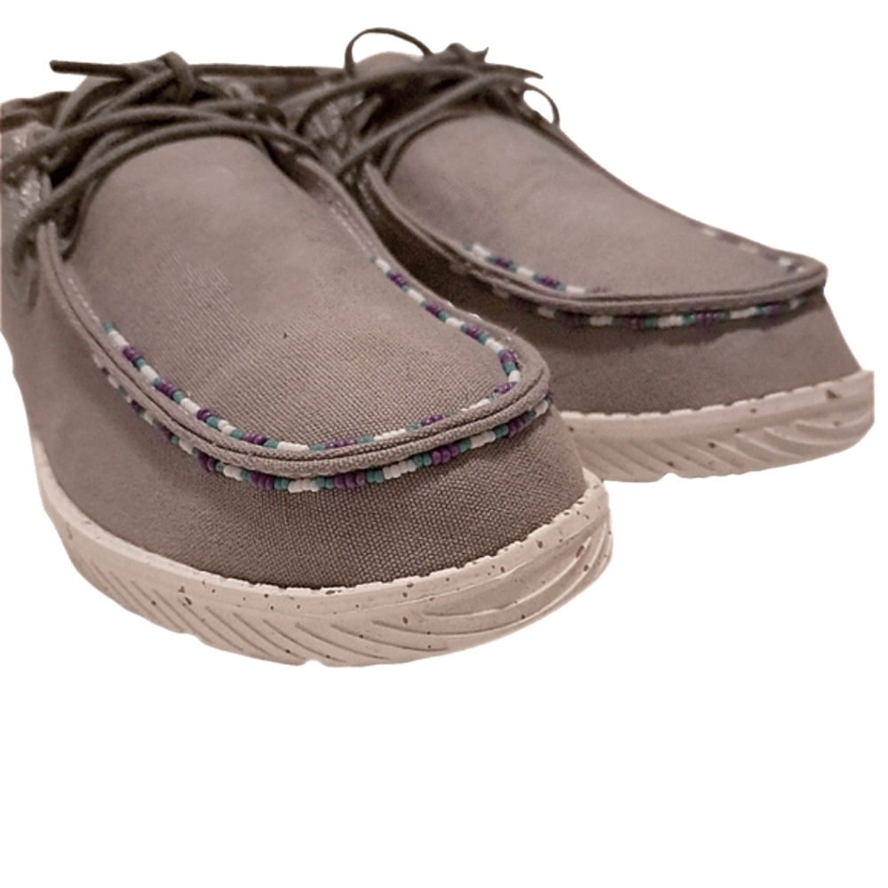 New, Beaded, One of Kind, Custom Hey Dude style Women's Shoes - Picture 3 of 8